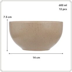 OTIX Soepkommen Zonder Oor Set Van 12 Schaaltjes 600ml Caramel TEAK -Bestekwinkel 87a32f29540b432aadab6b325ff91980