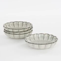 Mica Decorations Corfu Schaal - H5 X Ø18,5 Cm - Keramiek - Grijs -Bestekwinkel 8e52653483f2487b93a4c6956478d725