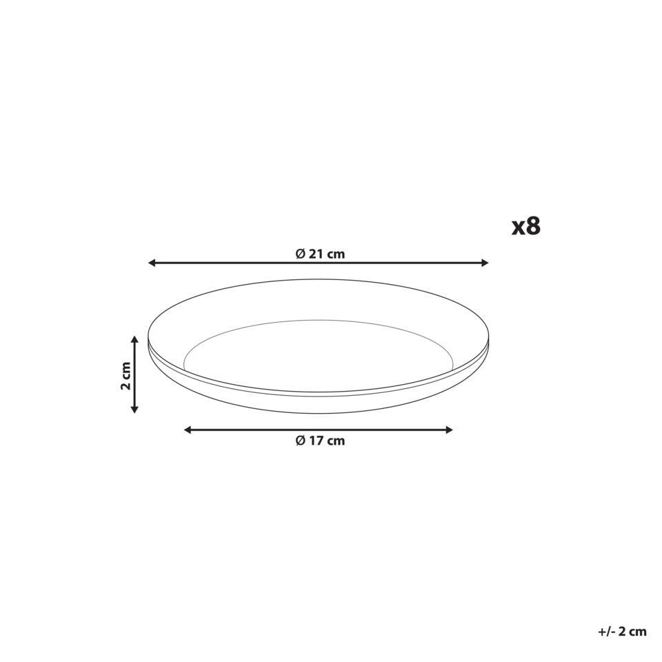 COSTMARY - Bijzetborden Set Van 8 - Grijs - Steengoed 5 COSTMARY - Bijzetborden Set Van 8 - Grijs - Steengoed - Afbeelding 3