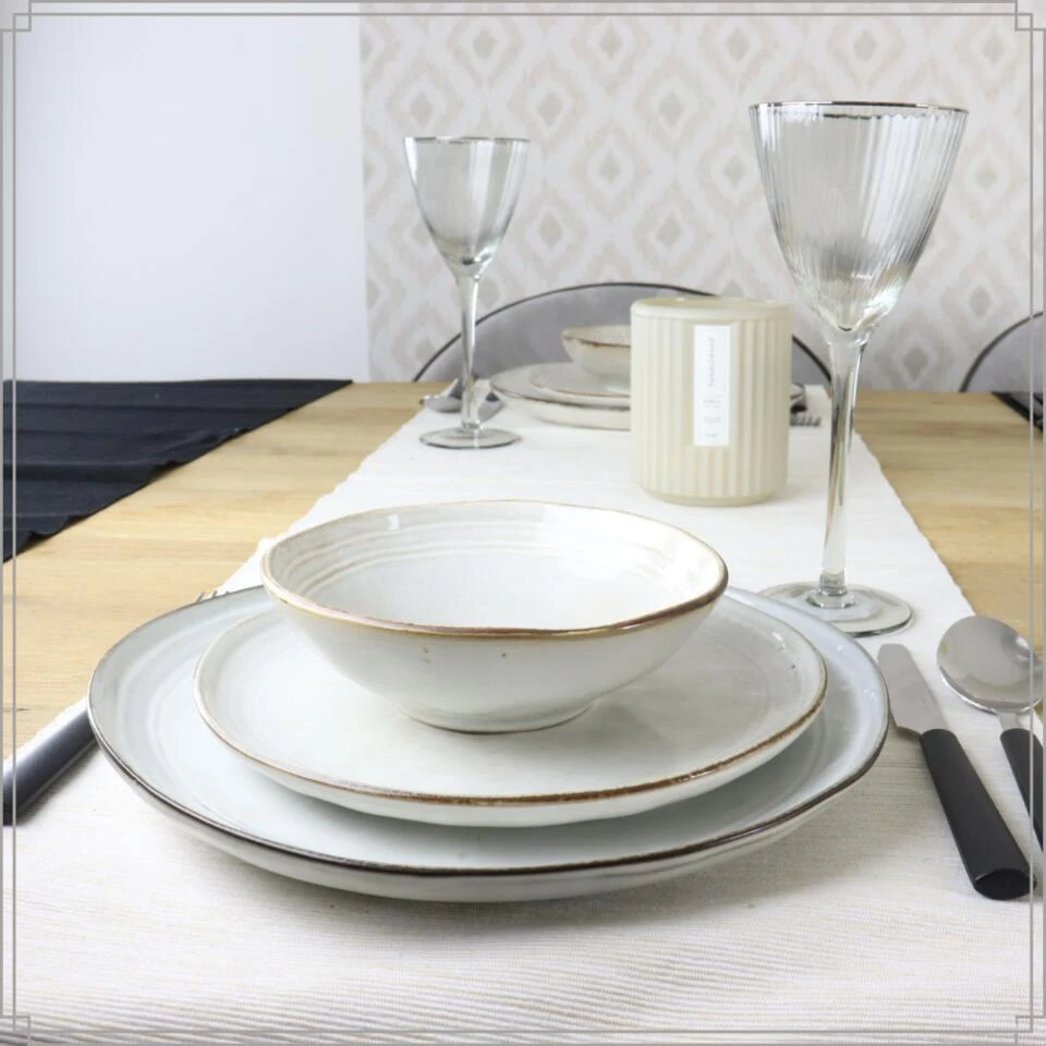 OTIX Diner Bordenset 6 Persoons Beige 26,5cm Keramiek LILY 4 OTIX Diner Bordenset 6 Persoons Beige 26,5cm Keramiek LILY - Afbeelding 2