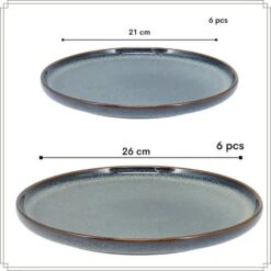 OTIX Serviesset 12 Delig Ebony - Blauw -Bestekwinkel 994c33a9f4b64594b7d3e70047e0da32