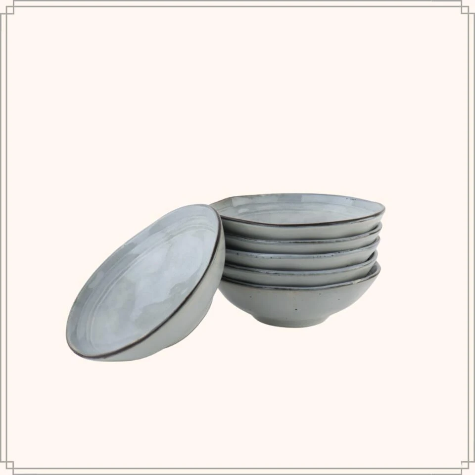 OTIX Soepkommen 6 Stuks Blauw 15cm Soeptassen Keramiek BLUEBELL 4 OTIX Soepkommen 6 Stuks Blauw 15cm Soeptassen Keramiek BLUEBELL - Afbeelding 2