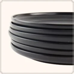 OTIX Dinerborden Bordenset 12 Persoons Zwart 27cm Keramiek WILLOW -Bestekwinkel a2c9ca65dac84f5eb9d00bc114b8b9fd