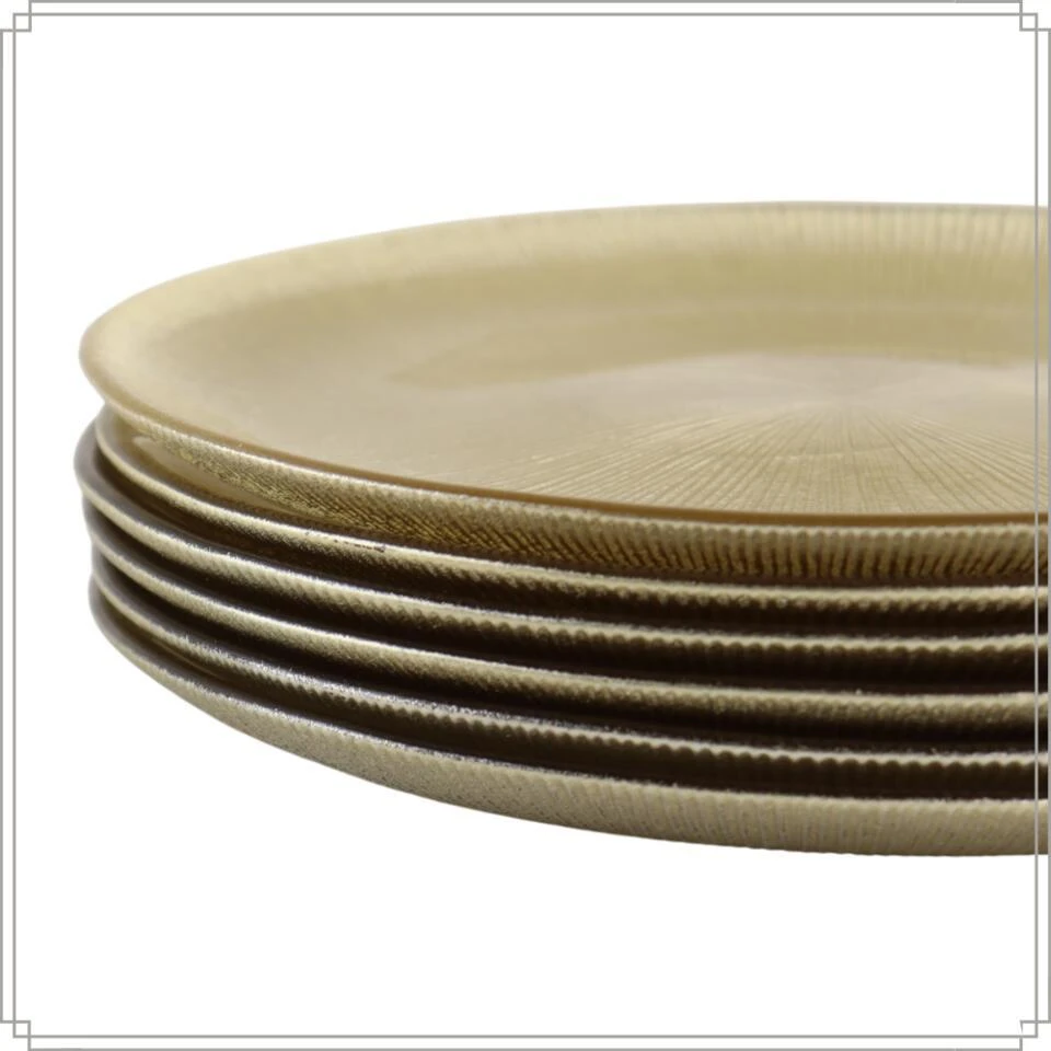 OTIX Ontbijtborden 6 Persoons Goud Glitter Dessertborden 21cm Glas 8 OTIX Ontbijtborden 6 Persoons Goud Glitter Dessertborden 21cm Glas - Afbeelding 6