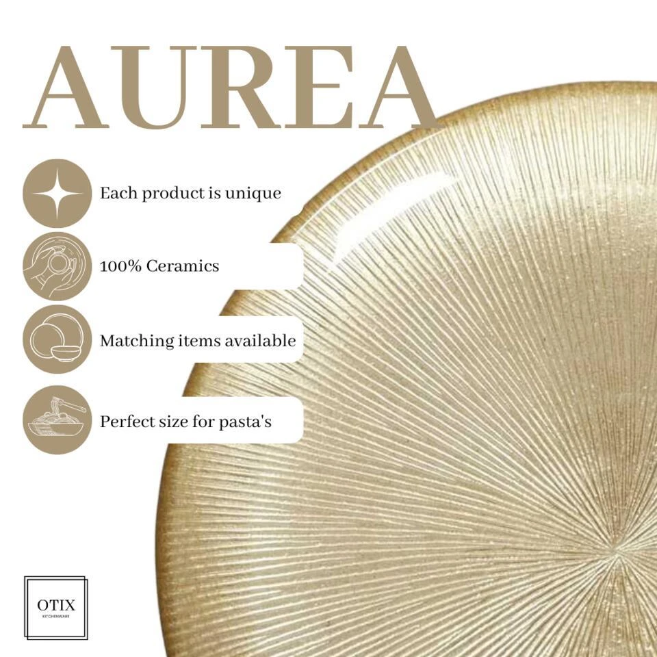 OTIX Ontbijtborden 6 Persoons Goud Glitter Dessertborden 21cm Glas 9 OTIX Ontbijtborden 6 Persoons Goud Glitter Dessertborden 21cm Glas - Afbeelding 7