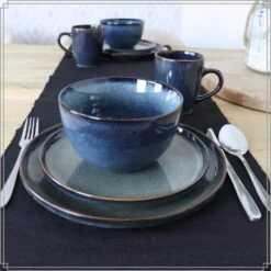 OTIX Dinerborden Bordenset 6 Persoons 26cm Blauw Aardewerk EBONY -Bestekwinkel b1a4069b28e14113ab722a9290c930ff