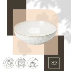 OTIX Saladeschaal Slakom Serveerschaal 2500ML Beige Keramiek -Bestekwinkel b35382e083b843d099507ce2d0f734c7