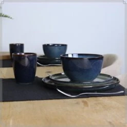 OTIX Dinerborden Bordenset 6 Persoons 26cm Blauw Aardewerk EBONY -Bestekwinkel b8a99fa3e37a413591c47ade65d43a82