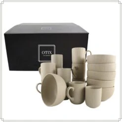 OTIX Koffiekopjes Set Van 12 Kopjes 190ml 300ml Met Set Van 6 Soep -Bestekwinkel b8ce242149ef4026a67f817da477c534