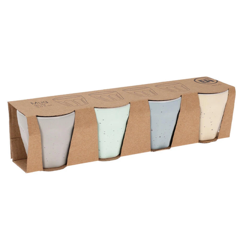 Excellent Houseware Koffiekop - 4x - Porselein - 90 Ml - Gekleurd 4 Excellent Houseware Koffiekop - 4x - Porselein - 90 Ml - Gekleurd - Afbeelding 2