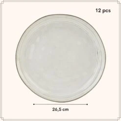 OTIX Diner Bordenset 12 Persoons Beige 26,5cm Keramiek LILY -Bestekwinkel ba4840518f6545a1bb4bc6e00be68443