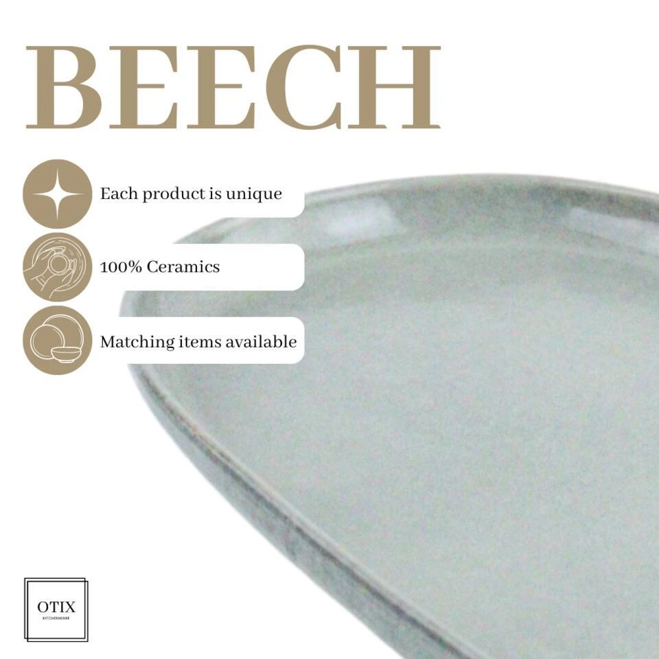 OTIX Serveerschaal Tapas Schaal Ovaal Serveerschotel 31x17 Aardewerk BEECH 9 OTIX Serveerschaal Tapas Schaal Ovaal Serveerschotel 31x17 Aardewerk BEECH - Afbeelding 7