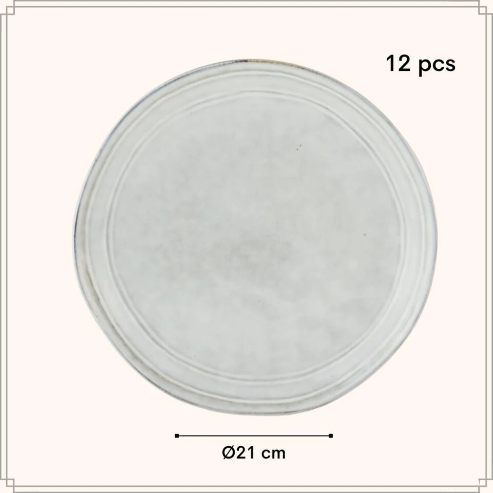 OTIX Dessert Ontbijt Bordenset 12 Persoons Blauw 21cm Keramiek BLUEBELL 8 OTIX Dessert Ontbijt Bordenset 12 Persoons Blauw 21cm Keramiek BLUEBELL - Afbeelding 6