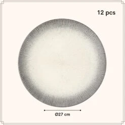 OTIX Diner Bordenset 12 Persoons Zwart Taupe 27cm Keramiek TULIP 17 OTIX Diner Bordenset 12 Persoons Zwart Taupe 27cm Keramiek TULIP -Bestekwinkel bc09b36518f143af80c31fa0251c9a35