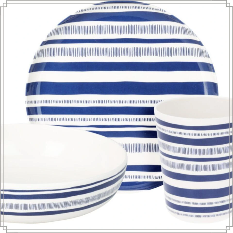 OTIX Serviessets 12 Delig STRIPES - BLUE 7 OTIX Serviessets 12 Delig STRIPES - BLUE - Afbeelding 5