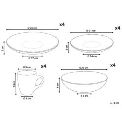 NETTLE - Servies Set Van 16 - Gebroken Wit - Steengoed -Bestekwinkel bec9088a13a84cf2aa24971eaad575d2