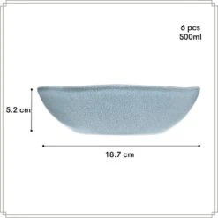OTIX Soepkommen Zonder Oor Set Van 6 Schaaltjes 600ml Blauw Aardewerk OAK -Bestekwinkel c17e1ae5018f44c296b16b7136d4baed