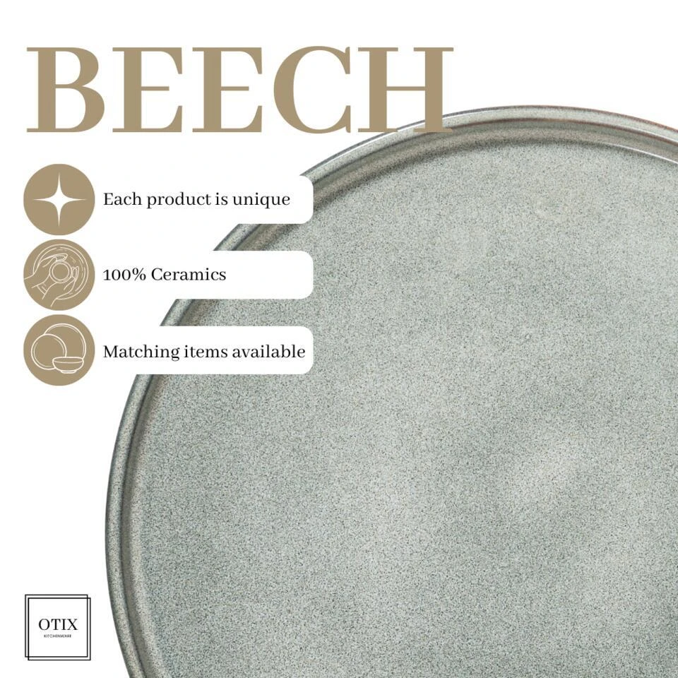 OTIX Dinerborden Bordenset 6 Persoons 27cm Aardewerk BEECH 11 OTIX Dinerborden Bordenset 6 Persoons 27cm Aardewerk BEECH - Afbeelding 9