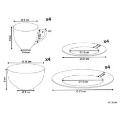 COWSLIP - Servies Set Van 16 - Wit - Porselein -Bestekwinkel c60e47292be54470a62c8a97a4537505