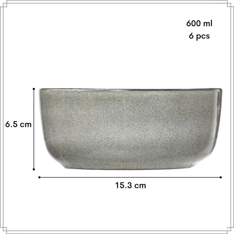 OTIX Soepkommen Zonder Oor Set Van 6 Schaaltjes 600ml Grijs Aardewerk BEECH 7 OTIX Soepkommen Zonder Oor Set Van 6 Schaaltjes 600ml Grijs Aardewerk BEECH - Afbeelding 5