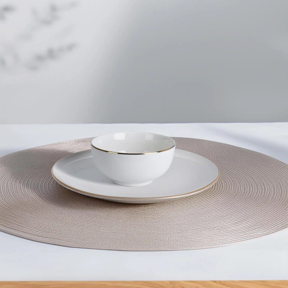 Excellent Houseware Kommetje/serveer Schaaltje - Wit/goud - D14 X 7 Cm - Porselein 6 Excellent Houseware Kommetje/serveer Schaaltje - Wit/goud - D14 X 7 Cm - Porselein - Afbeelding 4