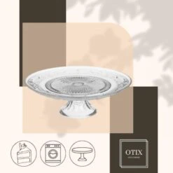 OTIX Taartplateau Met Voet Renaissance Transparant 29x29x10.5 Cm Glas -Bestekwinkel cbf287786d0a413ea7b67864b5361982