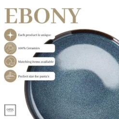 OTIX Ontbijtborden 12 Persoons 21cm Dessertbord Blauw Aardewerk EBONY -Bestekwinkel cd04846909024be4b939064af89d7637