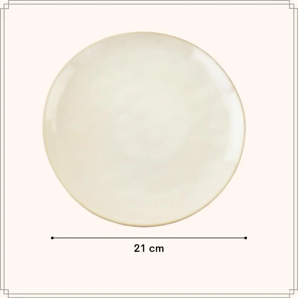 OTIX Ontbijtborden Bordenset 6 Persoons Beige 21cm Keramiek 8 OTIX Ontbijtborden Bordenset 6 Persoons Beige 21cm Keramiek - Afbeelding 6