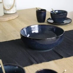 OTIX Saladeschaal 2 Stuks Diep Serveerbord Schaal Blauw 25cm Aardewerk EBONY -Bestekwinkel cf97b33a149b459e9cb1745a4c871011