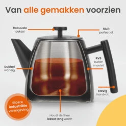 Goliving Theekan Met Filter - 1 Liter - Zwart -Bestekwinkel d4cbdbb6d61c4198878f82d047ded4b1