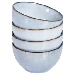 JUNIPER - Kom Set Van 4 - Lichtblauw - Steengoed -Bestekwinkel d646a135774348e293cee2fd5d4d8664