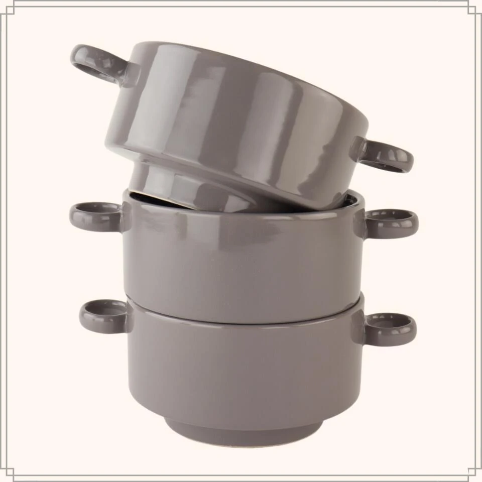 OTIX Soepkommen Met Oor 6 Stuks Grijs Soeptassen 510ml Aardewerk 9 OTIX Soepkommen Met Oor 6 Stuks Grijs Soeptassen 510ml Aardewerk - Afbeelding 7