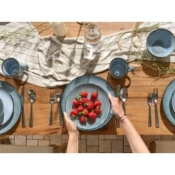 JUNIPER - Serviesset 16 Delig - Lichtblauw - Steengoed -Bestekwinkel d85a2dfbfa204ce88979036254f96f66