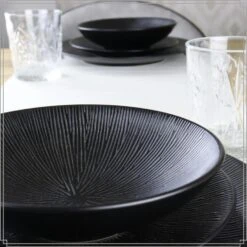OTIX Dessert Ontbijt Bordenset 12 Persoons Zwart 21cm Keramiek POPPY -Bestekwinkel e01c9c16bd1a420dabd90fa74c310fc3