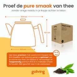 Goliving Theekan Met Filter - 1 Liter - Zwart -Bestekwinkel e5e814f7b9324651a630a4548a2f855d
