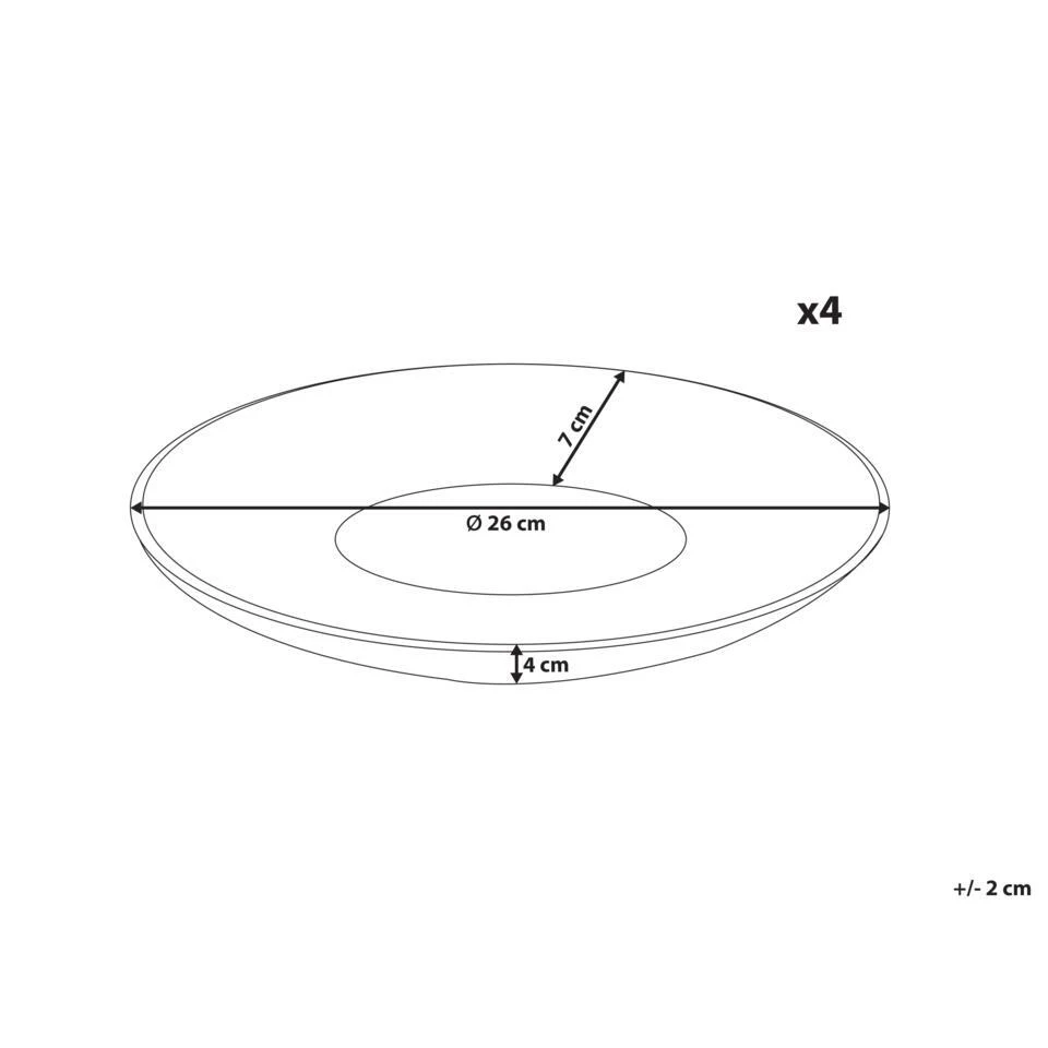 NETTLE - Dinerborden Set Van 4 - Gebroken Wit - Steengoed 6 NETTLE - Dinerborden Set Van 4 - Gebroken Wit - Steengoed - Afbeelding 4