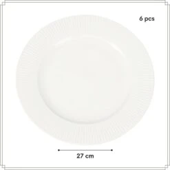 OTIX Dinerborden Bordenset 6 Persoons 27cm Wit Porselein LUNA -Bestekwinkel eb711514aeaf441091919abd36eb76c1