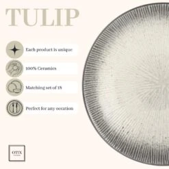OTIX Serviesset Bordenset 6 Persoons 18-delig Zwart Taupe Keramiek TULIP -Bestekwinkel ee71081020644c28a4115606eb503612