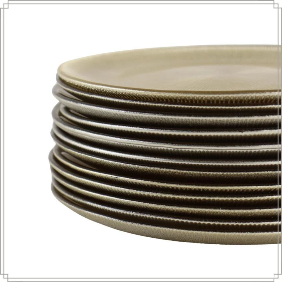 OTIX Ontbijtborden 12 Persoons Goud Glitter Dessertborden 21cm Glas 8 OTIX Ontbijtborden 12 Persoons Goud Glitter Dessertborden 21cm Glas - Afbeelding 6