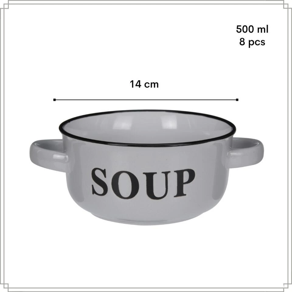 OTIX Soepkommen Met Oor Set Van 8 Schaaltjes 500ml Diverse Kleuren 7 OTIX Soepkommen Met Oor Set Van 8 Schaaltjes 500ml Diverse Kleuren - Afbeelding 5