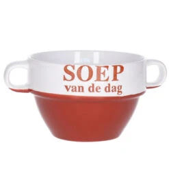 Merkloos Soepkommen - Soep Van De Dag - Rood - Stapelbaar -Bestekwinkel fc94e02356304da18c6df4e2408a758f