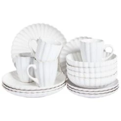 NETTLE - Servies Set Van 16 - Gebroken Wit - Steengoed -Bestekwinkel ffa004b2384c4e04a09408a080f5e277