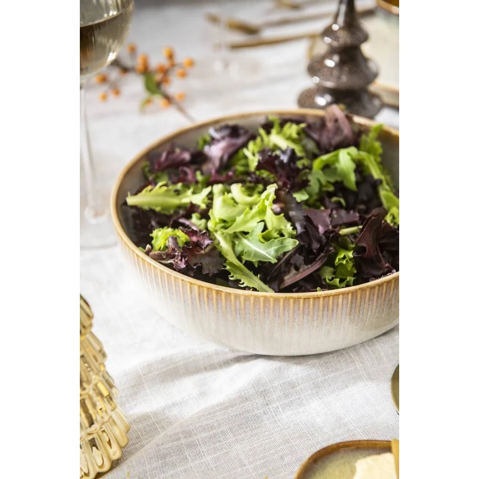 Saladeschaal Camille - Beige - Stoneware - Ø22,5 Cm 5 Saladeschaal Camille - Beige - Stoneware - Ø22,5 Cm - Afbeelding 3